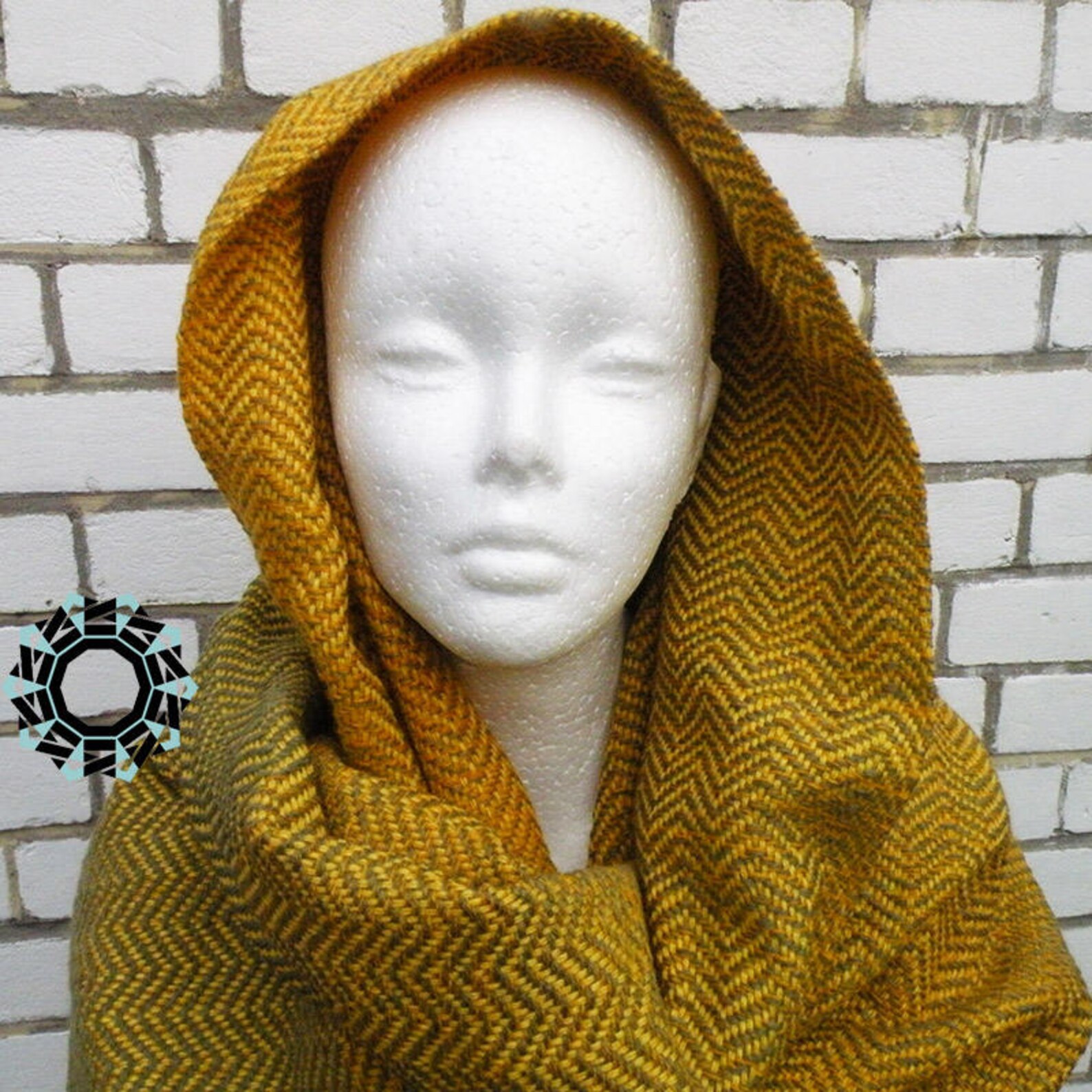 OOAK Yellow and Green Acrylic Blanket Shawl Handmade Weaving Etsy
