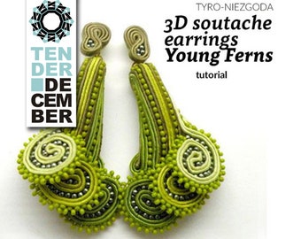 3D soutache earrings tutorial, original soutache pattern, soutache jewelry lesson, DIY tutorial jewelry making,