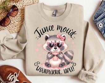 Funny Raccoon with Bow PNG: Trendy Animal Design (Digital Download)