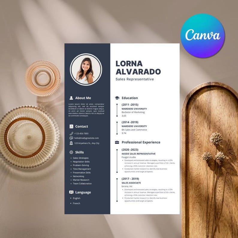 Minimalist Resume Template for Pages,editable Modern CV Template for ...