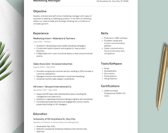 Resume Template Canva with Cover Letter, 1 Page Cv Template Canva + 2 page resume for Canva, Minimalist Resume Professional Cv