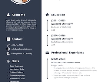 Minimalist Resume Template for Pages,Editable Modern CV Template For Canva , Professional Resume Download Save to PDF Format,