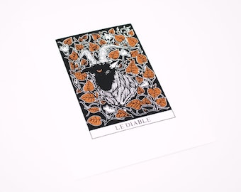 The Devil Black and Copper Tarot Screen Print