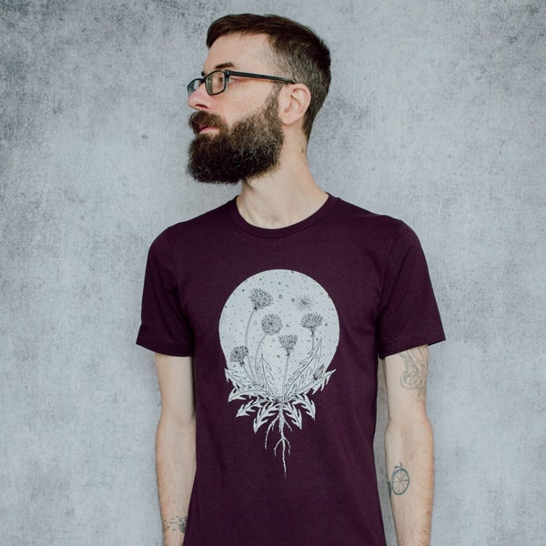 Wishing Moon Plum Screen Printed Unisex Tee