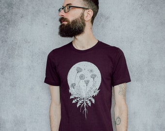 Wishing Moon Plum Screen Printed Unisex Tee