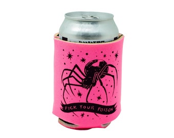 Pick Your Poison Spider Pink Can Holder