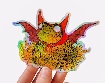 Devil Toad Holographic Sticker