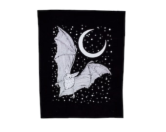 Bat and Moon Sew On Punk Patch