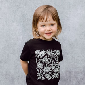 Kid&#39;s Rat Skeleton and Floral Screen Print T-Shirt