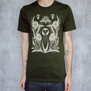 Time and All Her Wisdom Deep Olive Screen Printed Unisex Tee image 8