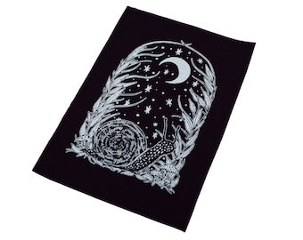 Silver Celestial Snail Sew On Punk Patch