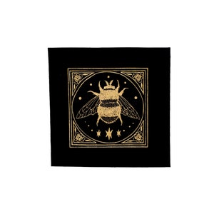 Golden Bee Sew On Punk Patch