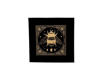 Golden Bee Sew On Punk Patch