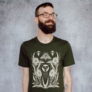 Time and All Her Wisdom Deep Olive Screen Printed Unisex Tee image 5