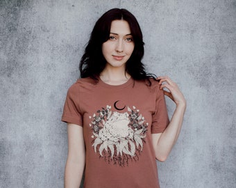 Toad and Toad Lilies Screen Printed Rosy Clay Unisex Tee