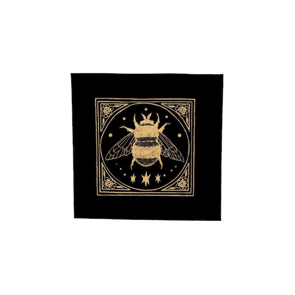 Golden Bee Sew On Punk Patch