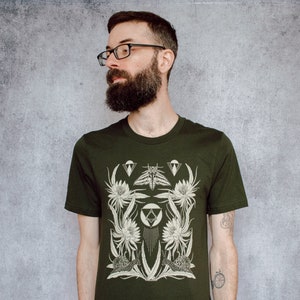 Time and All Her Wisdom Deep Olive Screen Printed Unisex Tee image 7