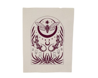 Salamander Shrine Sew On Cream Punk Patch