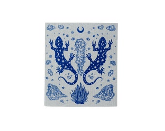 Salamander Shrine Gray Swedish Dish Cloth Sponge