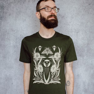 Time and All Her Wisdom Deep Olive Screen Printed Unisex Tee image 2