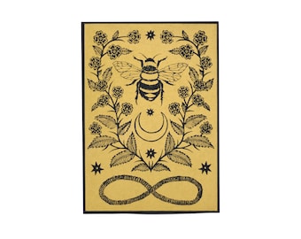 Honeybee Golden Tiny Shrine Screen Print