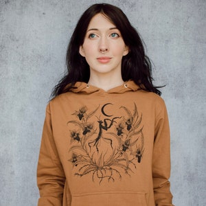 Orchid Mantis and Flowers Punk Screen Print Pull Over Hoodie
