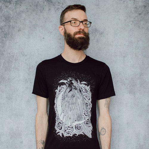 Goliathus Beetle and Crescent Moon Screen Print Black T-shirt - Etsy