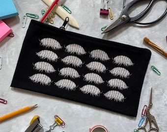 The Isopods Black Organic Canvas Pencil Pouch