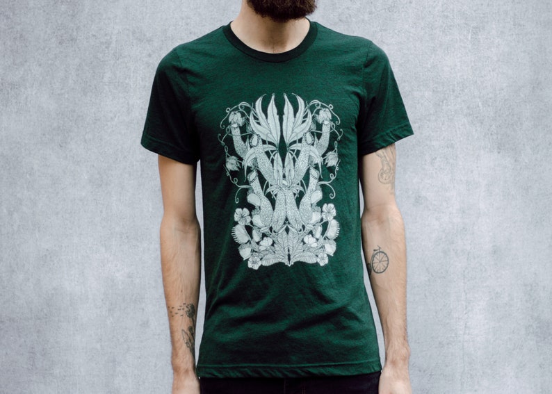 Heathered Evergreen Carnivorous Plants Unisex T-Shirt image 3