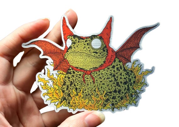 Devil Toad Silver Foil Sticker