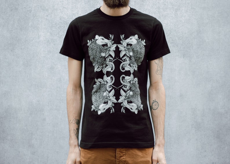 Entangled Possum and Stinging Nettle Black T-Shirt image 5