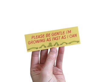 Slow Growing Inchworm Yellow Sticker