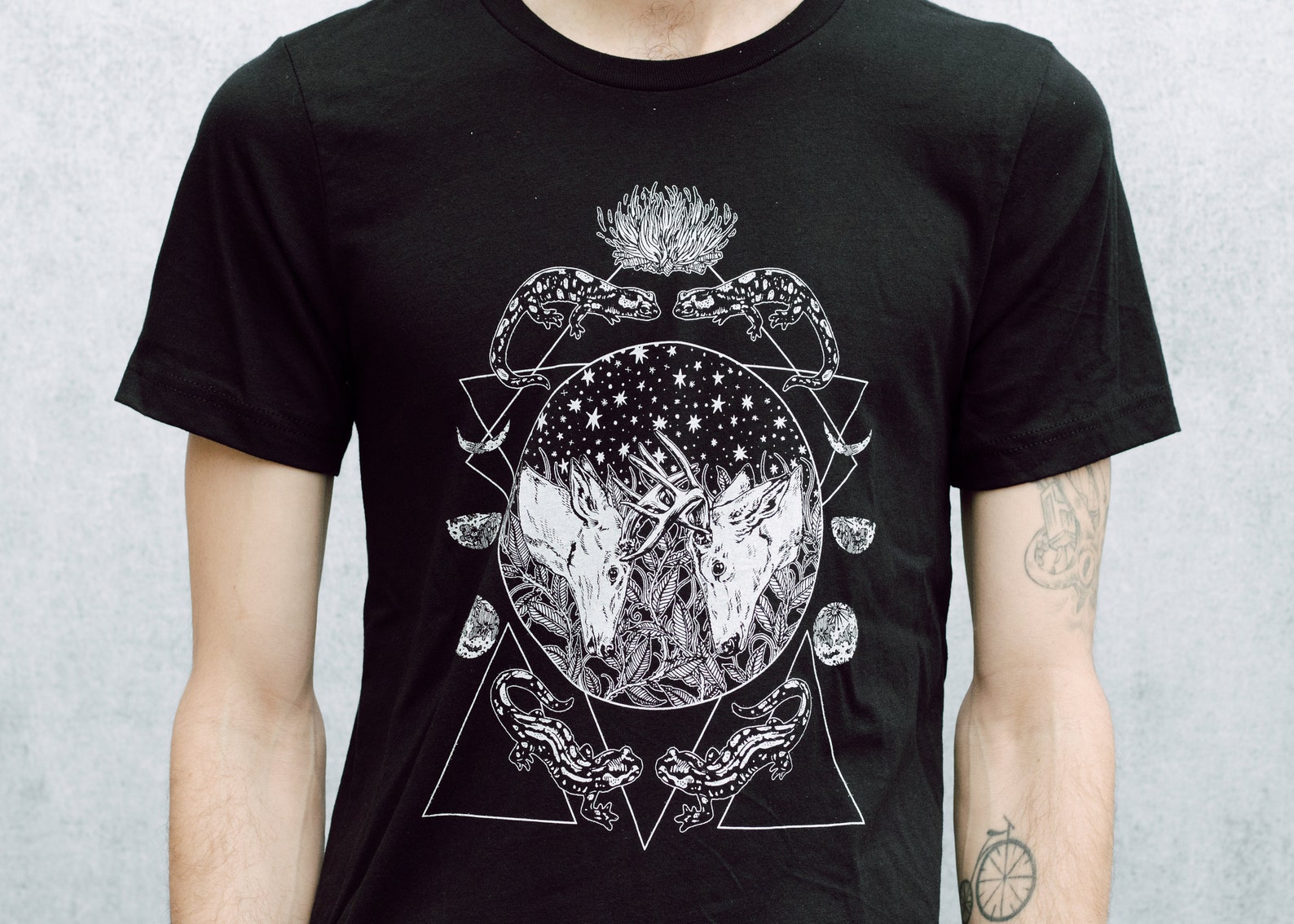 Alchemy of Fire Black Screen Print Punk Moon T-shirt - Etsy