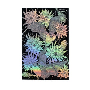 Bats and Night Blooming Cactus Holographic Foil Sticker image 8