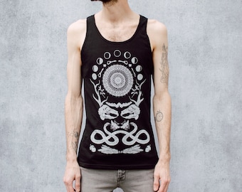 Black Rabbit Skull Collage Unisex Tank