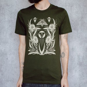 Time and All Her Wisdom Deep Olive Screen Printed Unisex Tee image 4