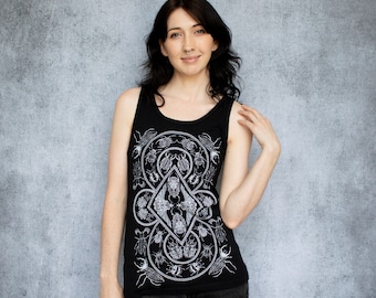 Curiosity Beetle Hand Screen Printed Unisex Tank