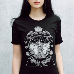 Alchemy of Fire Black Screen Print Punk Moon T-Shirt