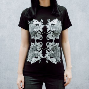 Entangled Possum and Stinging Nettle Black T-Shirt image 4