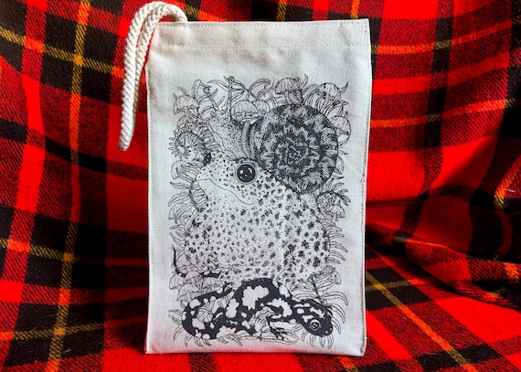 Forest Friends Screen Printed Recycled Cotton Canvas Reusable Lunch Bag