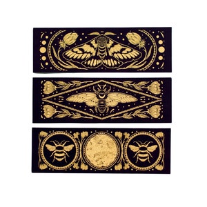 Foiled Curiosities Matte Black Bookmark Three Pack