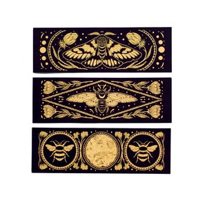 Foiled Curiosities Matte Black Bookmark Three Pack