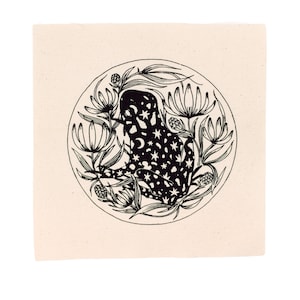 Celestial Frog Floral Sew On Punk Patch