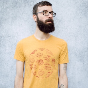 Fungi Mustard Yellow Tri Blend Screen Printed Unisex Tee