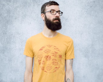 Fungi Mustard Yellow Tri Blend Screen Printed Unisex Tee