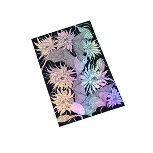 Bats and Night Blooming Cactus Holographic Foil Sticker image 3