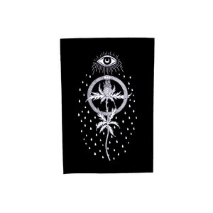 Ouroboros Thistle and Eye Black Sew On Punk Patch
