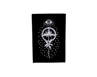 Ouroboros Thistle and Eye Black Sew On Punk Patch