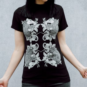 Entangled Possum and Stinging Nettle Black T-Shirt image 6