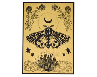 Tiger Moth Golden Tiny Shrine Screen Print